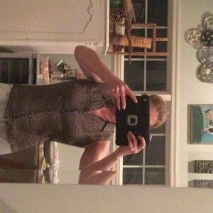 Ann Taylor Silk Button-Up Top 6. Multicolored black red and white.